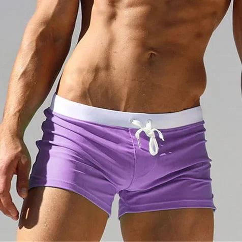 Summer Waterproof Quick-drying Swimsuit Men's Fashion Multi-color Comfortable Swimsuit Bottoms Boxer Briefs Beach Shorts