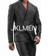 Latest Design Shiny  Jacket Pants Double Breasted Peak Lapel Men Suits Terno Masculino Tuxedo Groom Wedding Prom Party