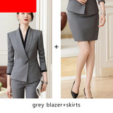 Formal Work Pants Suits Women New Korean Office Ladies Solid Slim Long Sleeve Blazer Pencil Pants Two Piece Set