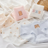 5Pcs/Set Cartoon Cute Bear Cotton Women Panties Breathable Underwear Girls Briefs Mid Waist Soft Female Intimates Sexy Lingerie