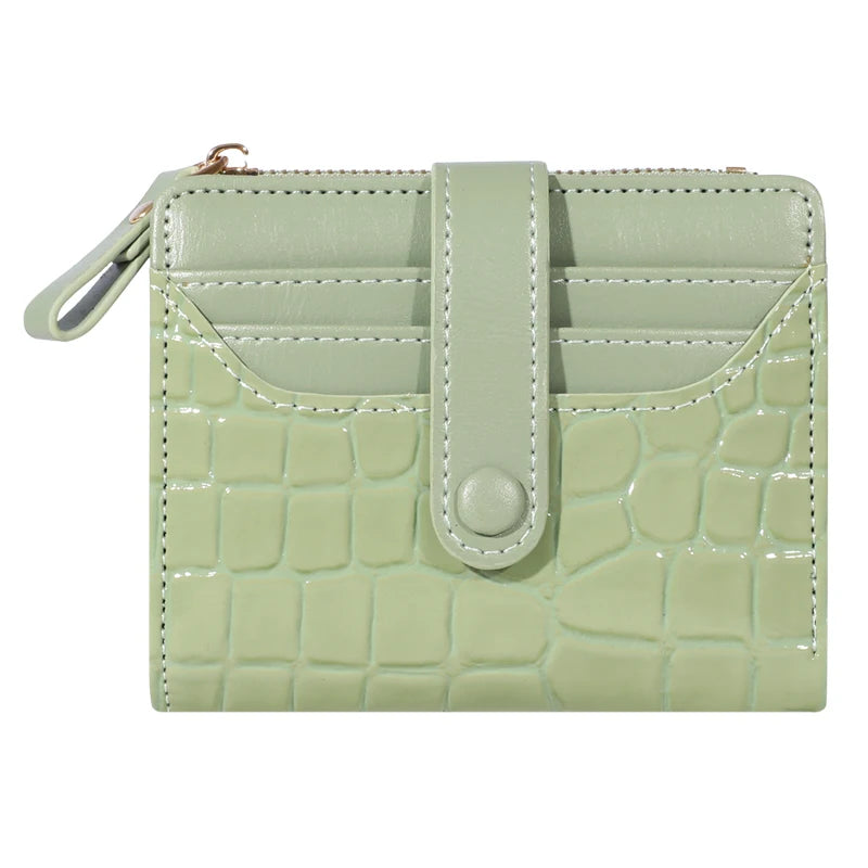 Elegant Women's Multi Card Wallet - Secure Double Zip Clutch | Casual PU Leather Purse with Style Storage Crocodile Card Bag