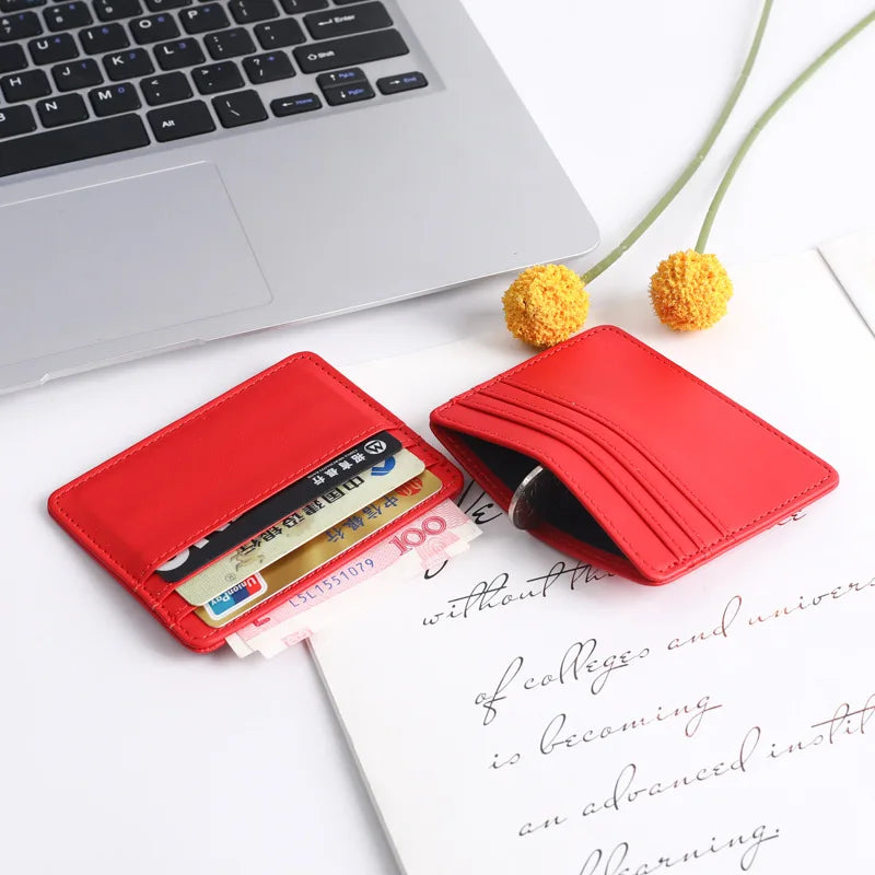 1Pc Pu Leather ID Card Holder Candy Color Bank Credit Card Box Multi Slot Slim Card Case Wallet Women Men Business Card Cover