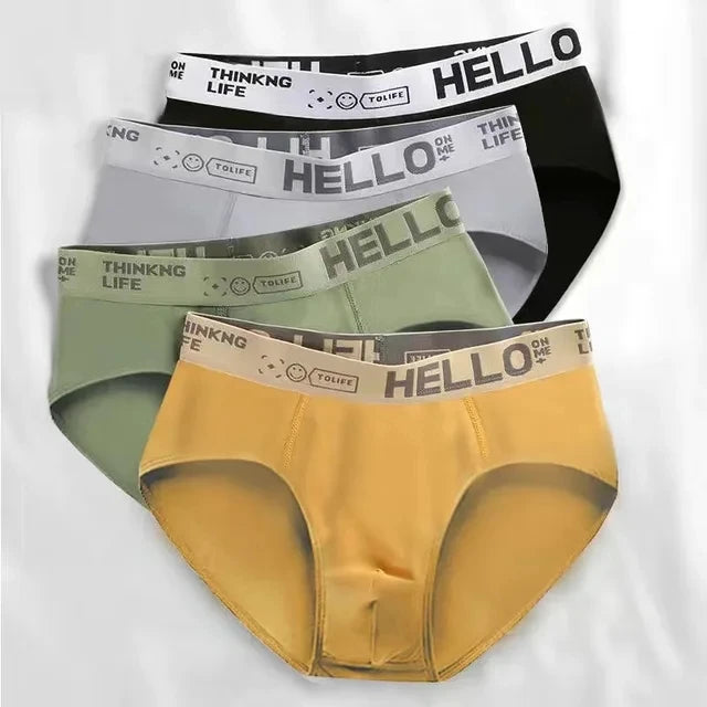 4Pcs/Lot Men's Briefs Mens Underwear Sexy Shorts Men's Panties Breathable Male Elastic Underpants Para Hombres Large Size