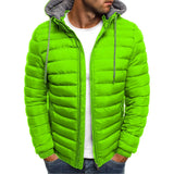 New Fashion Trend Oversize Men Detachable Hat Padded Hooded Cardigan Drawstring Winter Thick Warm Jacket Outerwear Top