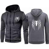 New Men's Hoodie Street Fashion Spider Print Zippe Sweatshirt Fleece Ladies Casual Funny Loose Hoodie spiderman Men's clothing