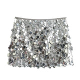 TRAF Sequin Mini Skirt Women Luxury High Waist Skirts for Woman Fashion Summer Women's Skirt Streetwear Glitter Short Skirt