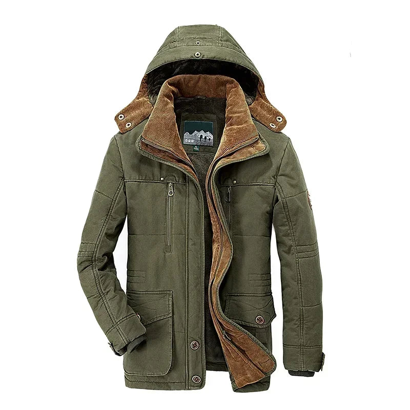 Winter Mens Jacket High-Quality Fashion Male Long Cashmere Thicken Warm Parkas - 30℃ Men Winter Jackets 7XL Men Clothing