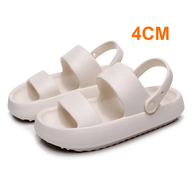 Rimocy Soft Bottom Cloud Slippers Women Summer Thick Soled Platform Sandals Woman Non Slip Bathroom Slippers Flip Flops