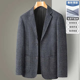 New Men's Blazer Fashion Middle-aged Business Casual Professional Wear Casual Loose British Style Sub-trend Four Seasons Suit