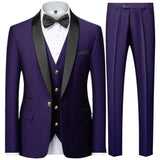 New Costume Clothing Luxury Party Stage Men's Suit Groomsmen Regular Fit Tuxedo 3 Peice Set Jacket+Trousers+Vest Blazers Pants