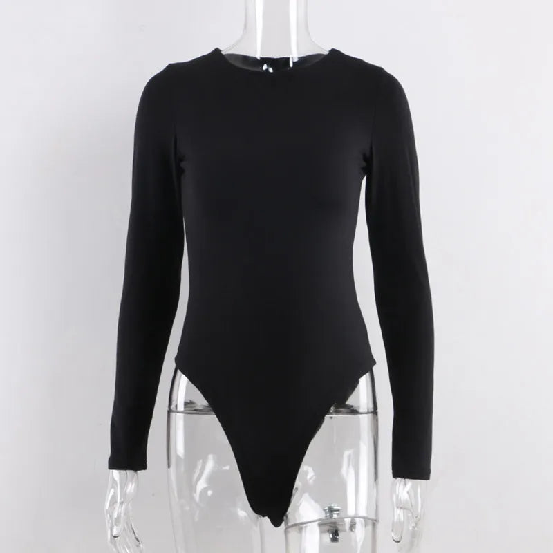 Sexy Y2k Women cotton Bodysuits Long Sleeve Bodysuit O Neck Spring Winter Body Top Sexy Streetwear clothes suit Clothing