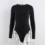 Sexy Y2k Women cotton Bodysuits Long Sleeve Bodysuit O Neck Spring Winter Body Top Sexy Streetwear clothes suit Clothing