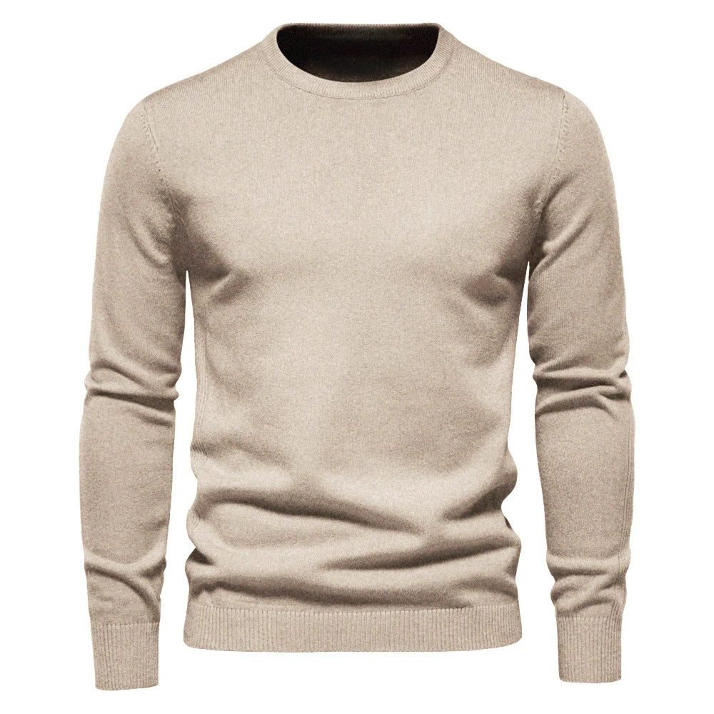 New Winter Thickness Pullover Men O-neck Solid Color Long Sleeve Warm Slim Sweaters Men Men's Sweater Pull Male Clothing