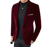 Spring Velvet Wedding Dress Coat Mens Blazer Jacket Fashion Casual Suite Jacket Stage Men's Business Blazers Costume Homme