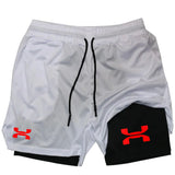 Running Shorts Men Gym Sports 2 In 1 Quick Dry Workout Training Fitness Jogging Short Pants Summer