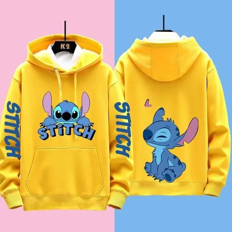 Miniso Funny Anime Autum Winter Men Women Hoodie Children Clothe Kid Girl Boy Lilo and Stitch Sweatshirt Manga Hoody Baby Casual