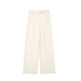 TRAF Women's Pants Beige Grey Black Wide Leg Pants Women High Waist Baggy Pants Woman Fashion Summer Office Trousers