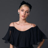 Ruffled Floating Sleeves Modern Dancing Top Women Latin Dance Top Waltz Ballroom Dance Competition Tops Practice Wear