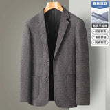 New Men's Blazer Fashion Middle-aged Business Casual Professional Wear Casual Loose British Style Sub-trend Four Seasons Suit