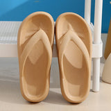 Rimocy Soft Sole EVA Women's Flip Flops Summer Beach Non-slip Cloud Slippers Women Thick Platform Clip Toe Bathroom Slides