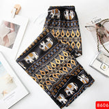 Women Wide Leg Pants High Waist Elephant Print Pant Summer Thin Straight Trousers Casual Bottoms Female Clothing Fashion