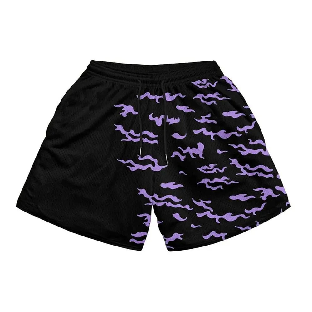 Anime Men's Gym Shorts 3D Printed Shorts Quick Dry Mesh Casual Board Shorts for Summer to Jogging Fitness Basketball