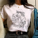 Candy Top Women's Fashion Designer T-shirt Girl Harajuku Summer Cotton Printed T-shirt Summer Leisure Comfortable T-shirt Top