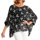 Blouse Plus Size New Batwing Casual Summer Blouse Women Boho Chiffon Shirt Top Shirt Women