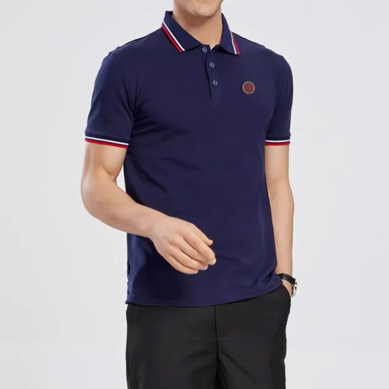 New Men's Polo Top Casual Fashion Commuter Versatile Solid Color Men's Top Summer Fashion Business Men Pure Cotton Polo Top