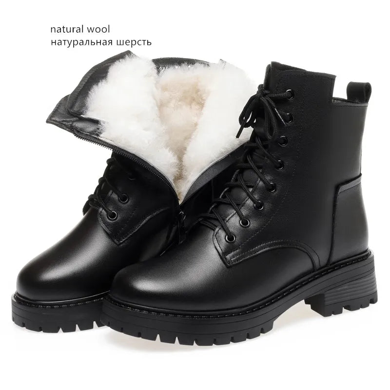 AIYUQI Boots female winter Large Size dropshipping Non-slip Women's Snow Boots Genuine Leather Warm Women Ankle Boots