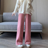 Women Long Pants Spring Autumn Women Elastic Waist Stright Long Wide leg pants Casual Female Long Pants Trousers