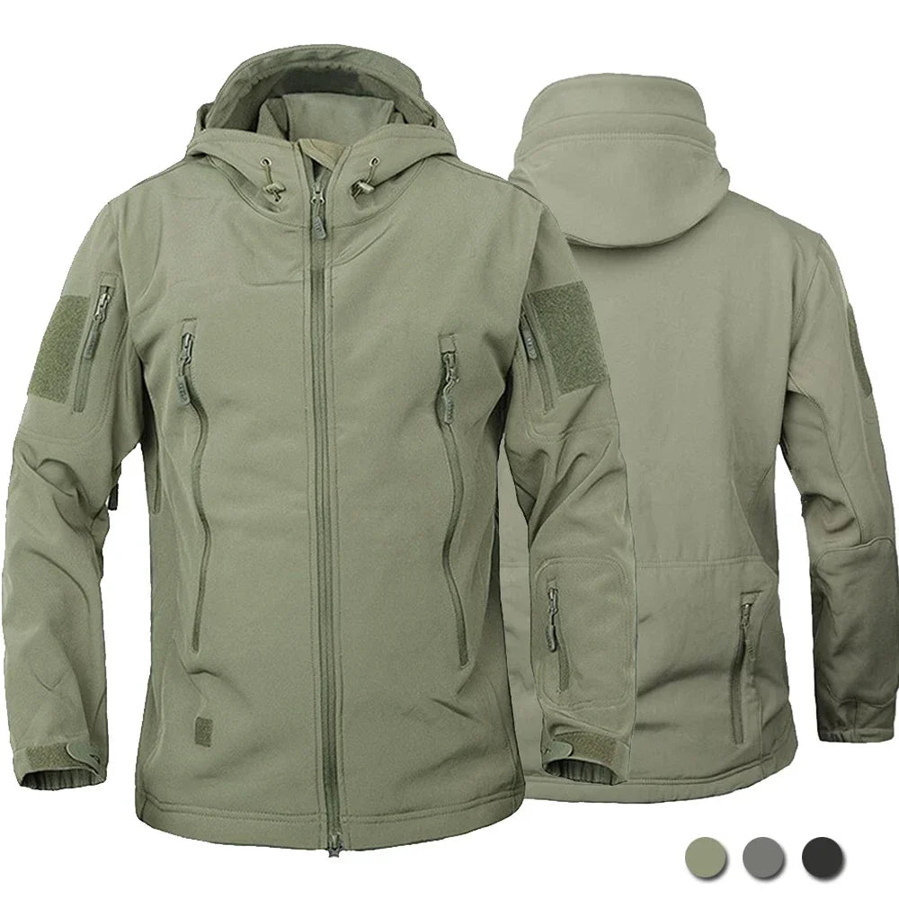 new Tactical Jacket Men Combat Soft Shell Jackets Techwear Windproof Waterproof Breathable Fleece Thermal Hooded Coats