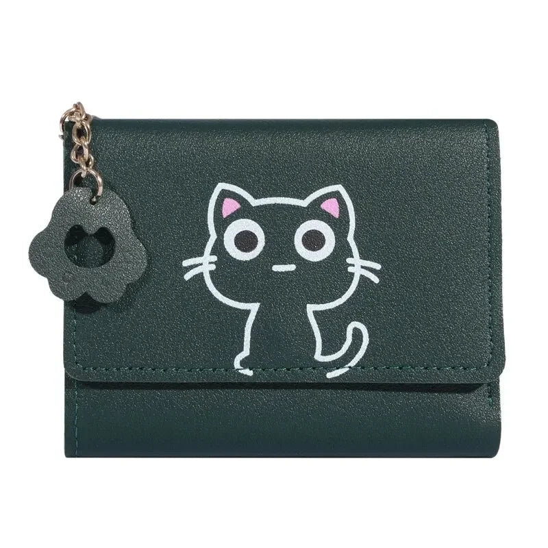 New Small Wallet Female Cat Short Fold Personalized Student Cute Mini Fashion Wallet Zero Wallet