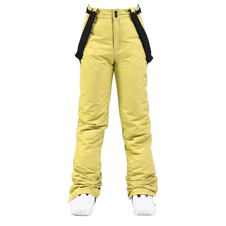 High Quality Men Women Winter Thick Warm Skiing Pants Windproof Waterproof Suspender Trousers Snow Snowboard Pants Plus Size