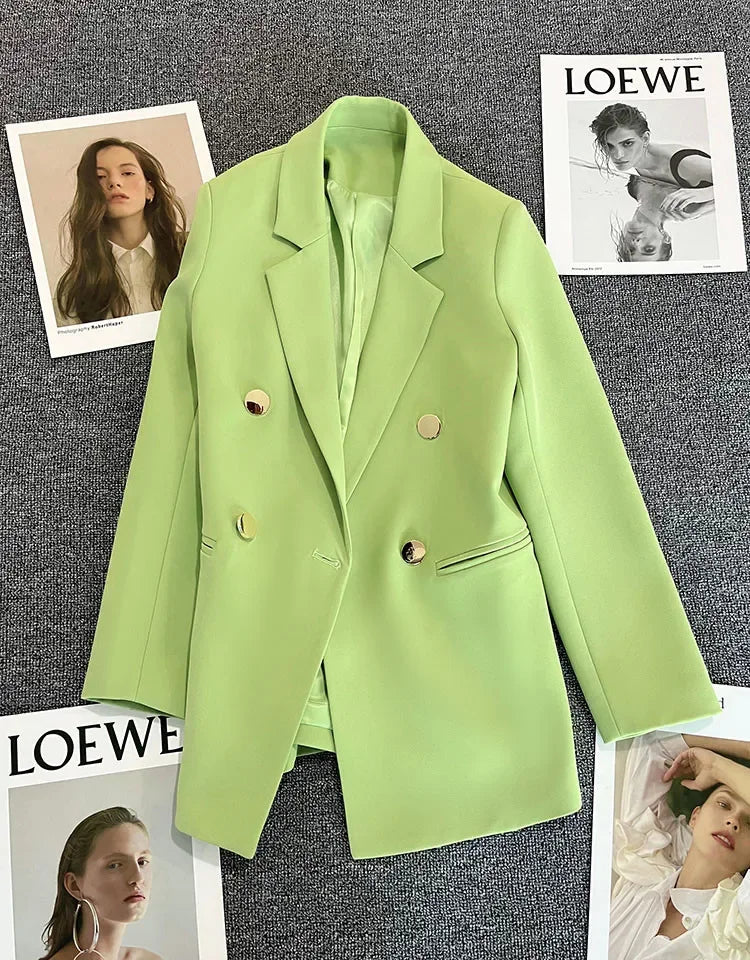 Spring Autumn Solid Color Suit Elegant Korean Casual Women's Blazers New Fashion Luxury Female Coats Splice Office Lady Clothes