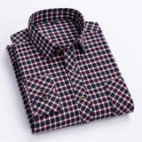 New Cotton Flannel Shirts For Men's Long Sleeve Soft Regular-fit Brushed Single Pocket Comfortable Casual Fashion Plaid Shirts