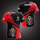 USA Flag & Coat of Arms Graphic Tee Summer Casual Streetwear Men's Fashion Loose T-shirts Boy Oversized Short Sleeve Tops