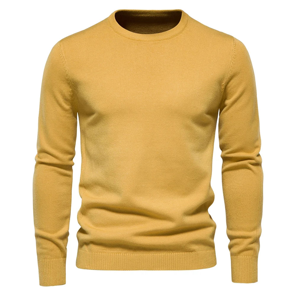 New Winter Thickness Pullover Men O-neck Solid Color Long Sleeve Warm Slim Sweaters Men Men's Sweater Pull Male Clothing