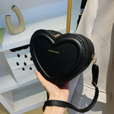 Hot Sale Heart Shape Crossbody Bags For Women Solid Pu Leather Shoulder Bags Fashion Handbags