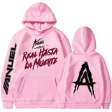 Autumn Fleece Men's Hoodies Anuel AA Real Hasta La Muerte Print Sweatshirts Streetwear Rapper Loose Pullover Casual Hooded Tops