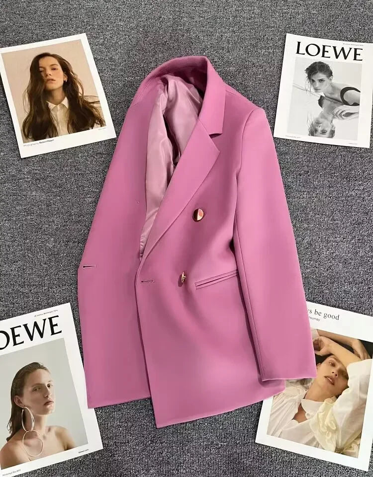 Spring Autumn Solid Color Suit Elegant Korean Casual Women's Blazers New Fashion Luxury Female Coats Splice Office Lady Clothes