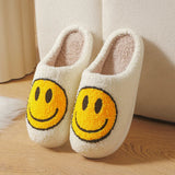 Cotton slippers female autumn and winter couple home indoor plush slippers non-slip warm clock smiley cotton slippers male