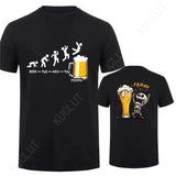 Funny Men's T Shirt Skeleton Enjoying FRIDAY Beer Day T-Shirt Finally Friday for Drink Lover Male Clothes Short Sleeve Tees