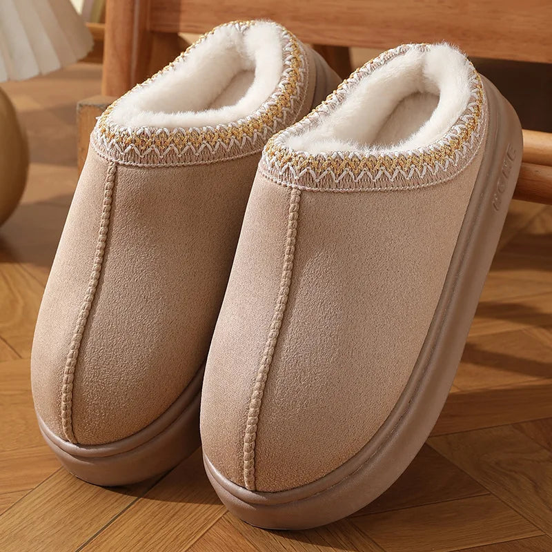 New Fluffy Slippers Women House Flats Fashion Plush Winter Designer Shoes Ladies Home Elegant Casual Footwear