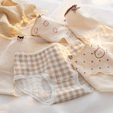 5Pcs/Set Cartoon Cute Bear Cotton Women Panties Breathable Underwear Girls Briefs Mid Waist Soft Female Intimates Sexy Lingerie