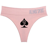 New Queen Spades Funny Print High-waist Underwear Women Sexy Panties Girls Thongs Female G String Pantie Temptation Intimates