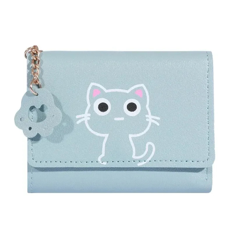 New Small Wallet Female Cat Short Fold Personalized Student Cute Mini Fashion Wallet Zero Wallet