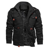 New men's Fall/Winter detachable hooded and fleece thickened cotton coat Fashion mid-length jacket