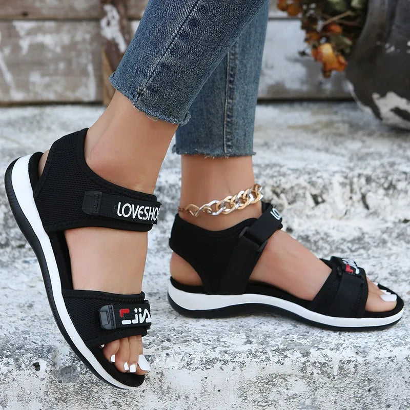 Flats Women Sport Sandals Summer Casual Shoes New Fashion Slippers Mesh Walking Running Beach Shoes Trend Femme Zapatos