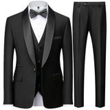 New Costume Clothing Luxury Party Stage Men's Suit Groomsmen Regular Fit Tuxedo 3 Peice Set Jacket+Trousers+Vest Blazers Pants